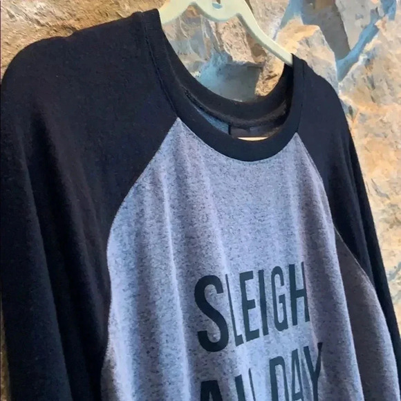 Free Press Sleigh all Day Gray and Black Shirt - Picture 5 of 7